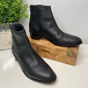 Loeffler Randall Felix Black Leather Pointed Toe Ankle Boots/Booties Size 9.5